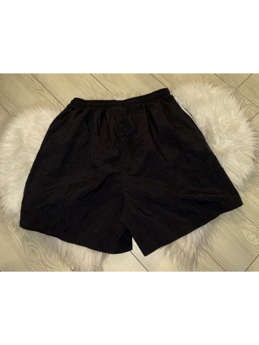 Vintage Vtg Adidas Mens Athletic Nylon Shorts Side Stripes L Large Black - Picture 5 of 5